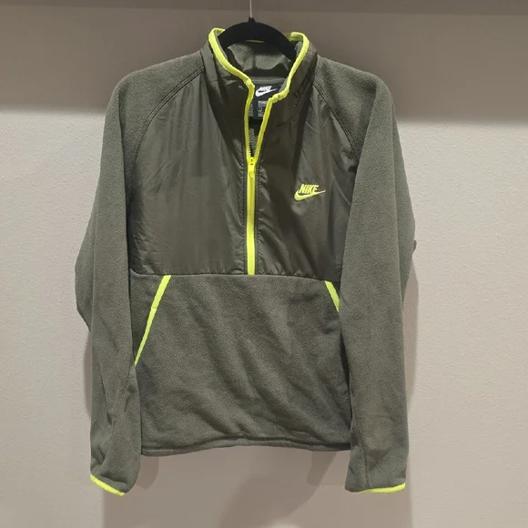 Nike Green and Neon Half-Zip Pullover - Picture 1 of 6